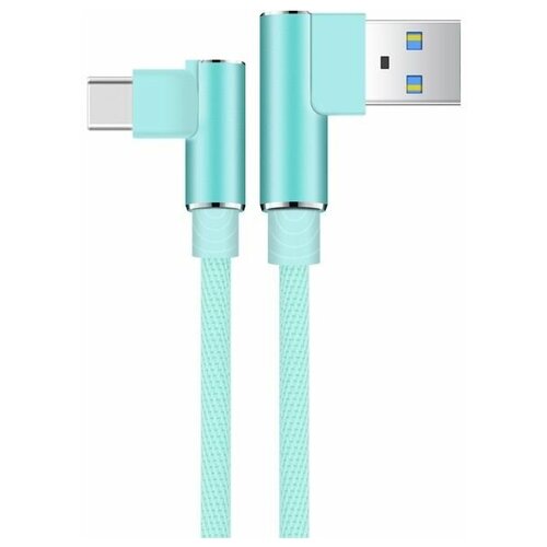 Кабель для зарядки USB 2.0 - Type-C угловой, зеленый