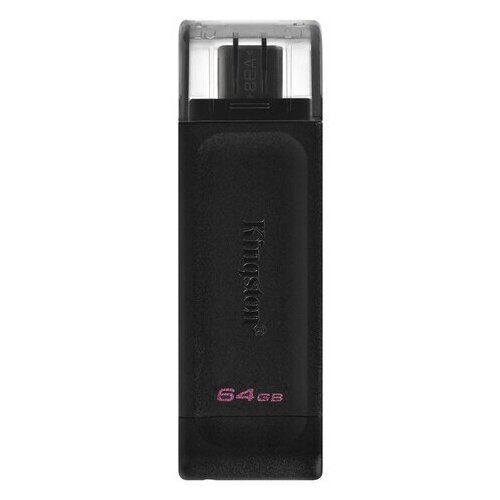 Флеш-диск 64GB KINGSTON DataTraveler 70 разъем Type-C 3.2 черный, 1 шт флеш диск kingston 256gb datatraveler dt80 usb c 3 2 gen 1