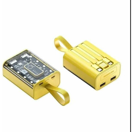 Внешний аккумулятор 10000mAh Прозрачный Поддержка быстрой зарядки 225W Power bank желтый 129000₽