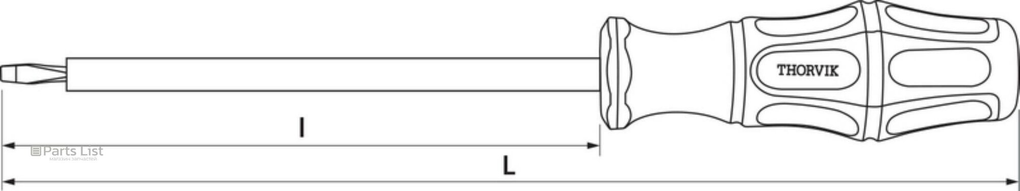 Диэлектрическая шлицевая отвертка THORVIK - фото №8