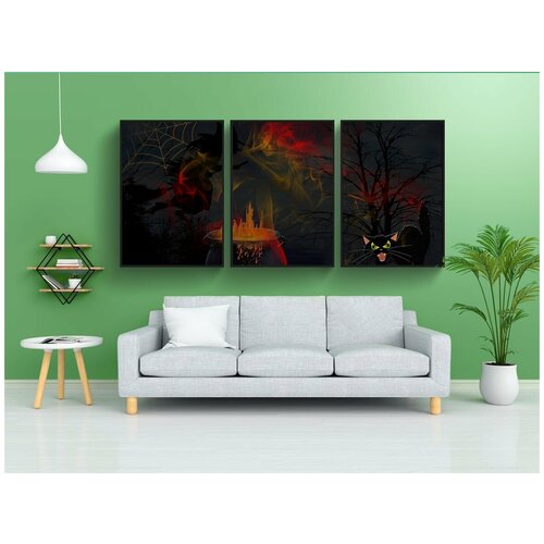 фото Набор модулных постеров для интерьера "хэллоуин, приветствие, открытка" 60x90 см. в тубусе, без рамки lotsprints