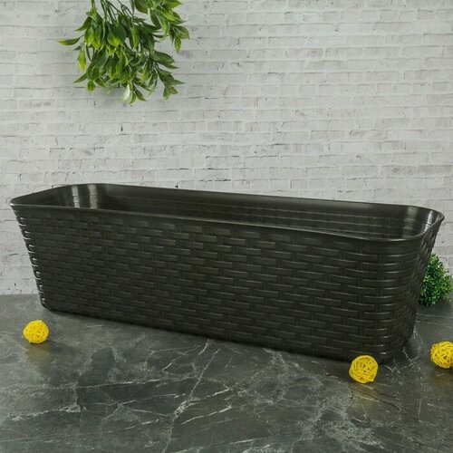 Ящик балконный Ротанг 575 см 12 л цвет коричневый 1240₽