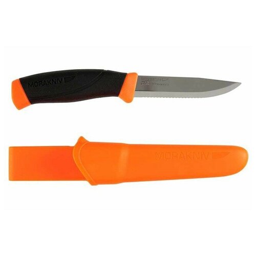 Нож с фиксированным лезвием Morakniv Companion F серрейтор, сталь Sandvik 12С27, рукоять резина/пластик 11829