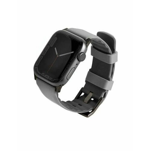 Ремешок Uniq Linus Airosoft Silicone Strap Black для Apple Watch 42/44/45/49 мм Серый