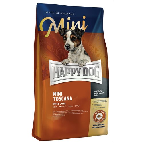 Happy Dog Mini Toscana Тоскана для маленьких собак, с уткой и лососем 300гр