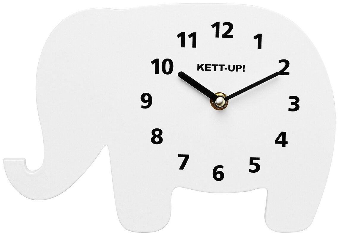 Часы детские настенные KETT-UP ECO Слоник KU047.5, цвет белый