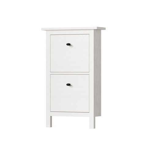 Обувница в прихожую Pragma Selga закрытая с 2 отделениями без ручек Ш59 х В101 х Г22  см массив сосны белый 9791₽