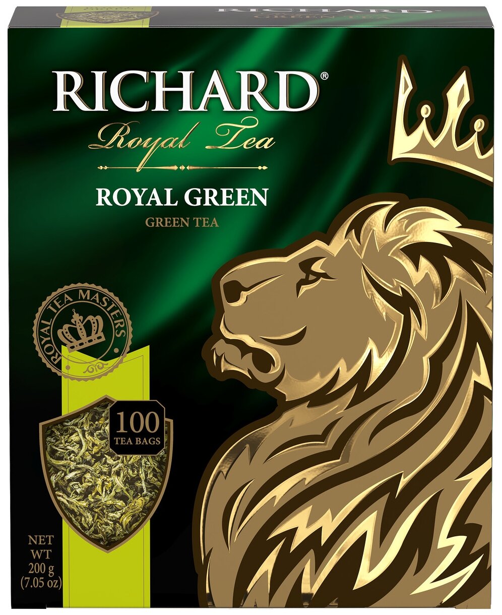 Чай зеленый Richard Royal green в пакетиках, 100 шт. - фотография № 2