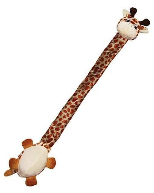 Игрушка для собак KONG Danglers Жираф с шуршащей шеей (RD12E), белый/бежевый - фотография № 10