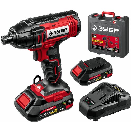 ЗУБР 18В 2 АКБ 2Ач в кейсе винтоверт ударный ГВЛ-255-22 987000₽