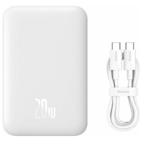 Внешний аккумулятор с беспроводной зарядкой Baseus Magnetic Wireless Charging 5000mAh 20W White P10022107223-00 3095₽