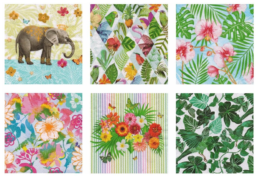 Салфетки для декупажа SDD 12 шт. 3х слойные 33 x 33 см ассортиНабор №1217-14 