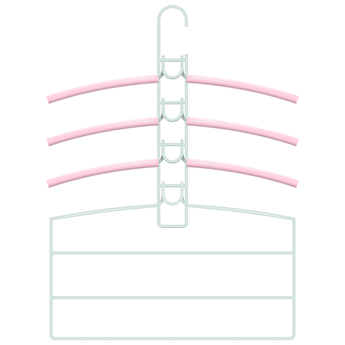Вешалки плечики №2 розовая резинка (белый) /Абсолют Уют