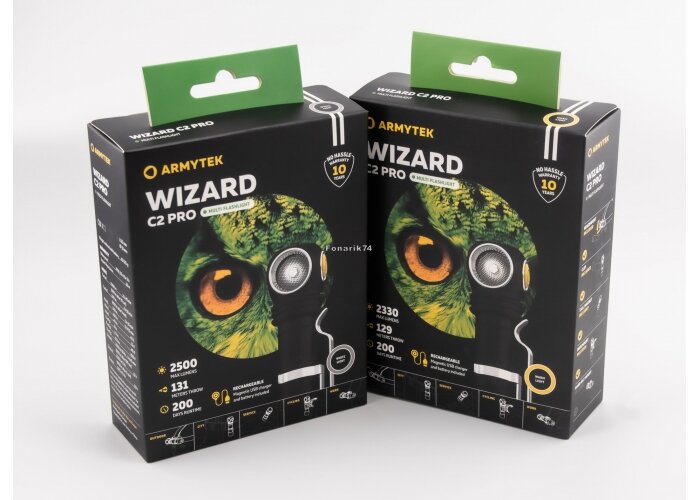 Налобный фонарь ArmyTek Wizard C2 Pro Magnet USB (тёплый свет) F08701W