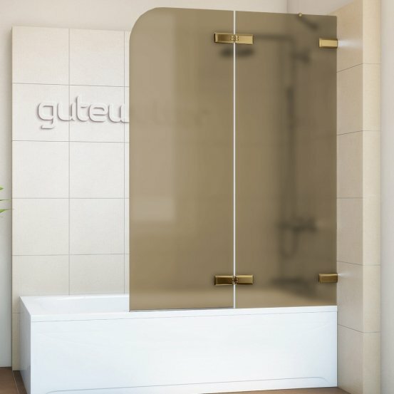 Шторка на ванну GWMPTRPL862A-66 135x160 см, профиль золотой гальванический, цвет стекла бронзовый, стекло закаленное 6 мм