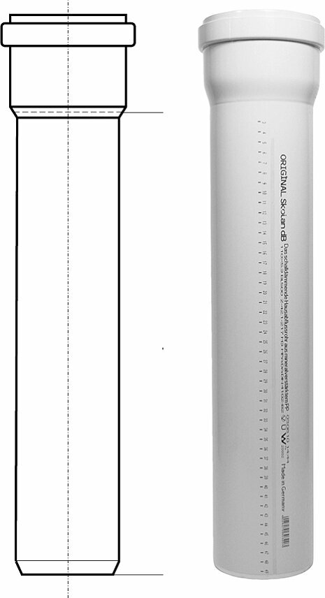 Канализационная труба Ostendorf внутр полипропиленовая Skolan dB SKEM (DN100) 110x53x1000