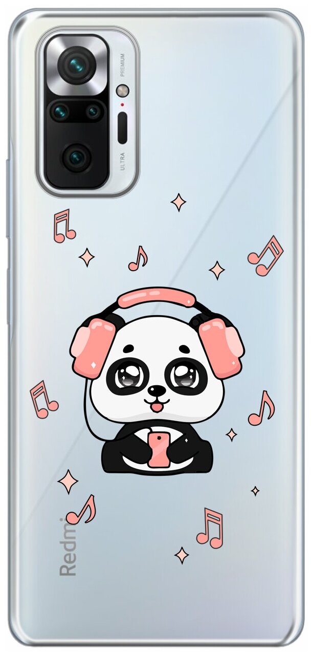 Силиконовый чехол Mcover для Xiaomi Redmi Note 10 Pro с рисунком Музыкальная панда