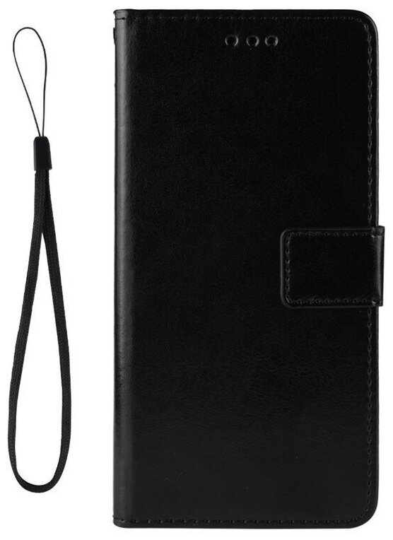 Чехол-книжка MyPads для Tecno Camon 12 Air из качественной импортной искусственной кожи с подставкой застежкой и визитницей черный