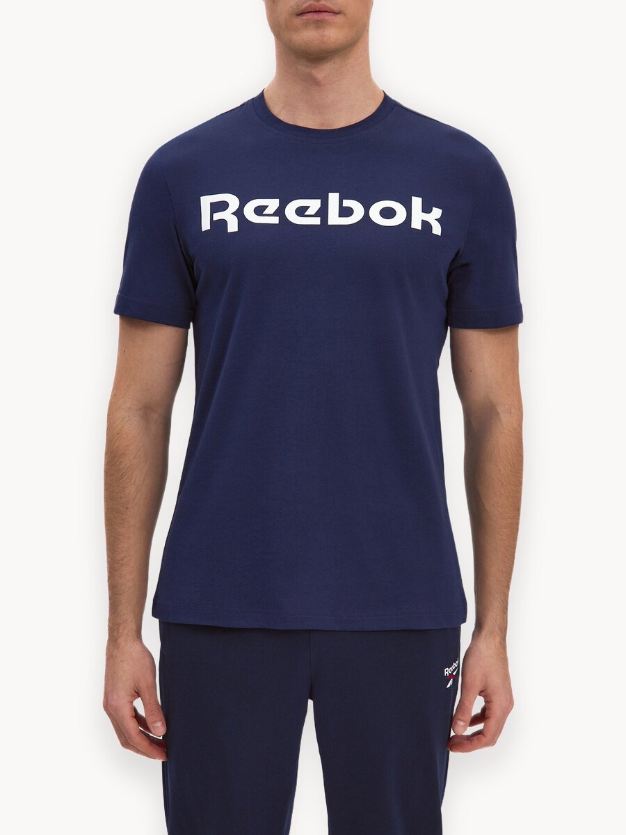 Футболка спортивная Reebok Graphic Series Linear Read, размер XS INT, синий/белый