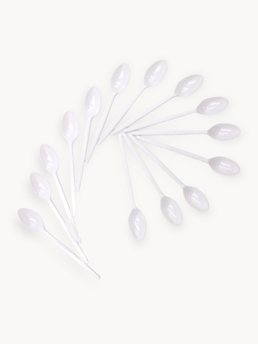 Ложка чайная одноразовая пластиковая 125 мм компакт PS , 100 штук Optiline