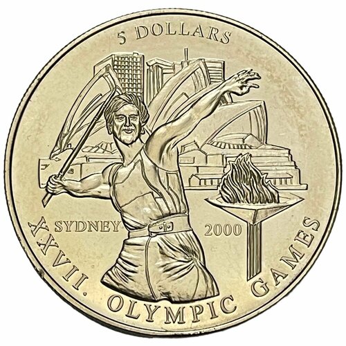 Либерия 5 долларов 2000 г. (XXVII летние Олимпийские Игры, Сидней 2000) (Дата внизу)