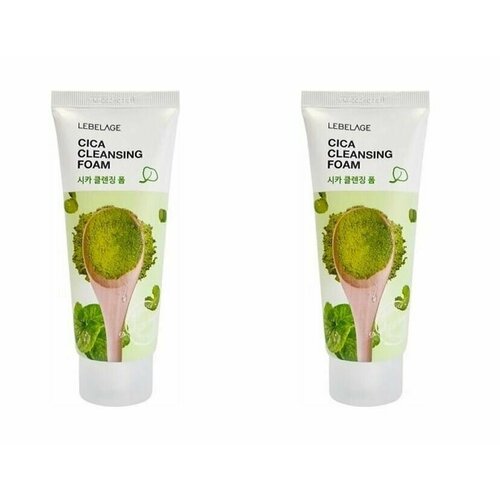 LEBELAGE Пенка для лица успокаивающая с экстрактом центеллы азиатской CICA CLEANSING FOAM 100мл 2 штуки