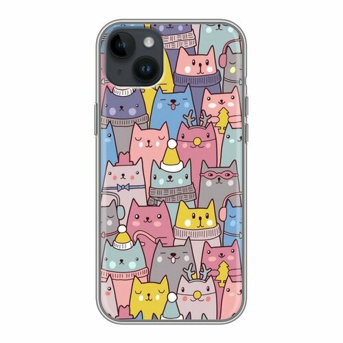 Дизайнерский силиконовый чехол для Айфон 14 Плюс / Iphone 14 Plus Коты