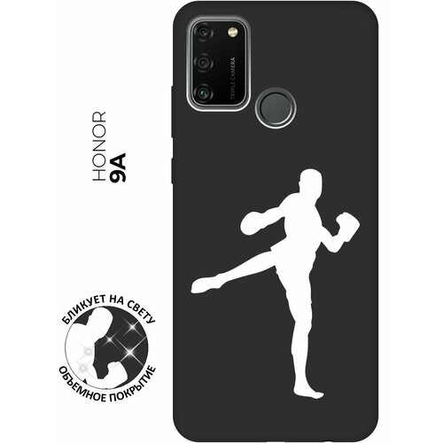 Матовый чехол Kickboxing W для Honor 9A / Хонор 9А с 3D эффектом черный матовый чехол space stickers для honor 9a хонор 9а с 3d эффектом черный