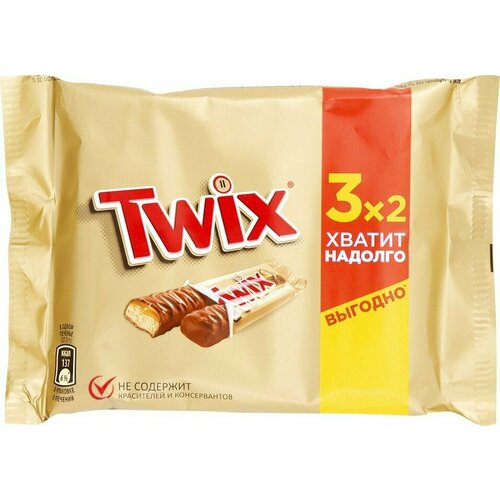 Печенье сахарное Twix с карамелью и шоколадом 165г х 3шт