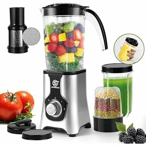 SUPERLEX Электрический смузи-приготовитель и набор для миксера многофункциональный настольный блендер для приготовления сока измельчения дробления льда миксер с крышкой для бутылки для кухни портативный дорожный без BPA класс энергопотребления A 16720₽