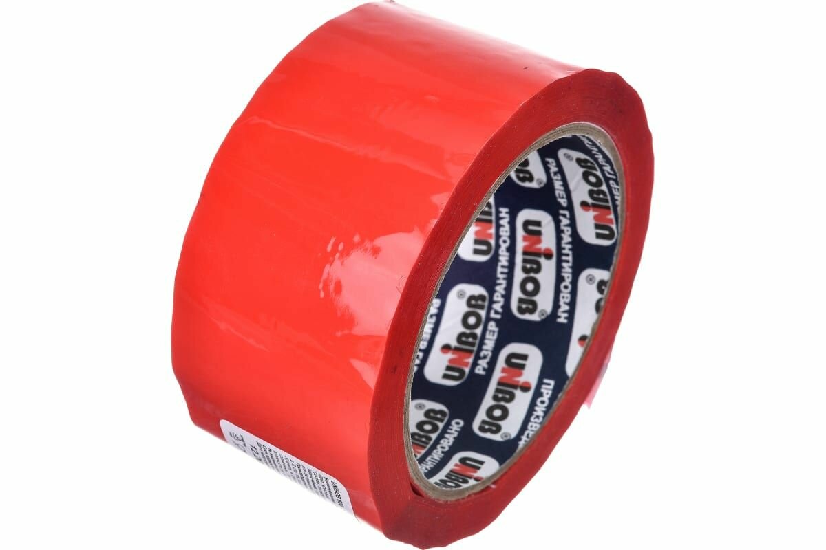 Упаковочная клейкая лента UNIBOB красная 48 мм х 66 м 600 214933