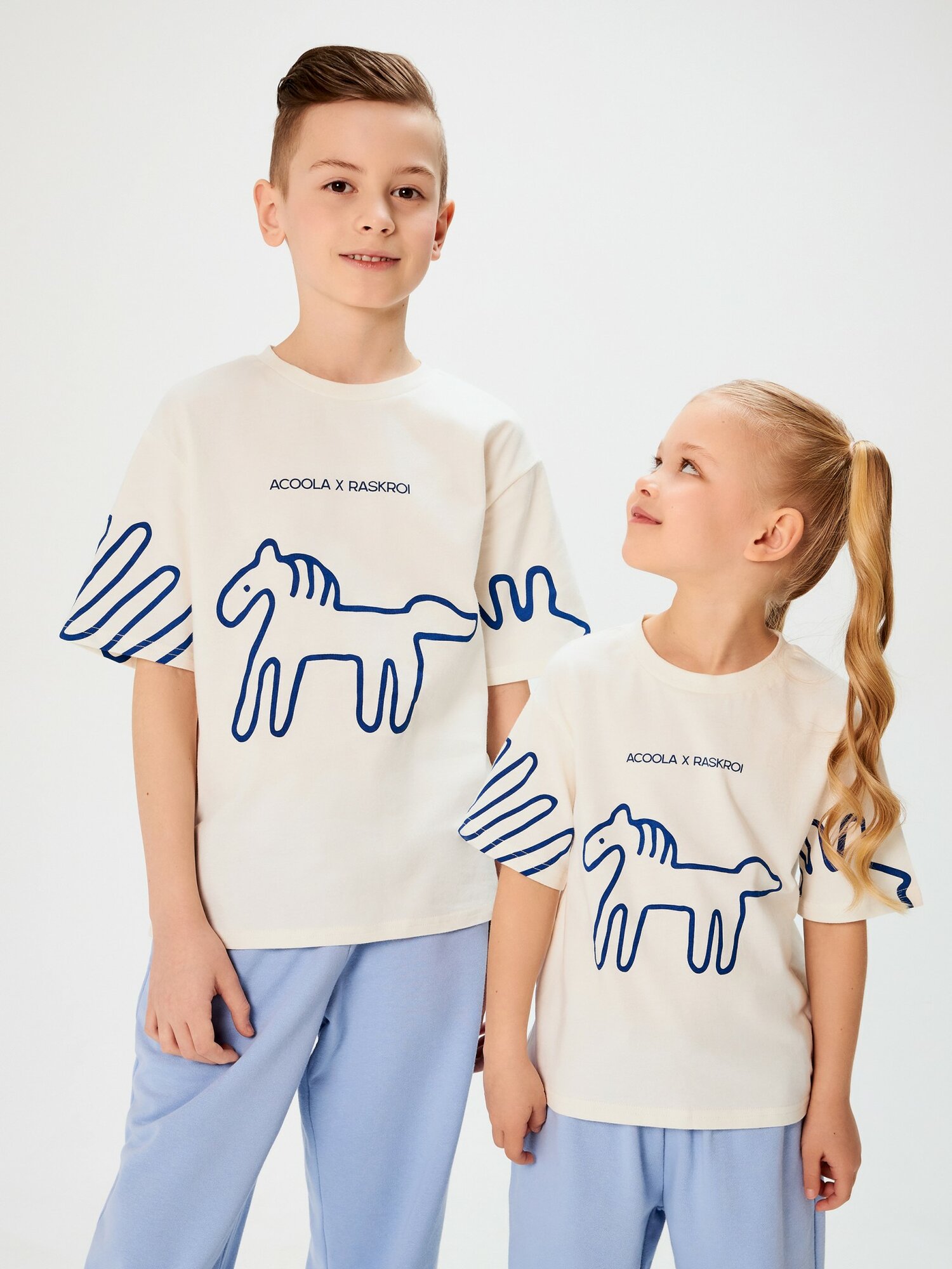 Футболка ACOOLA Gzhel_t-shirt молочный унисекс 152