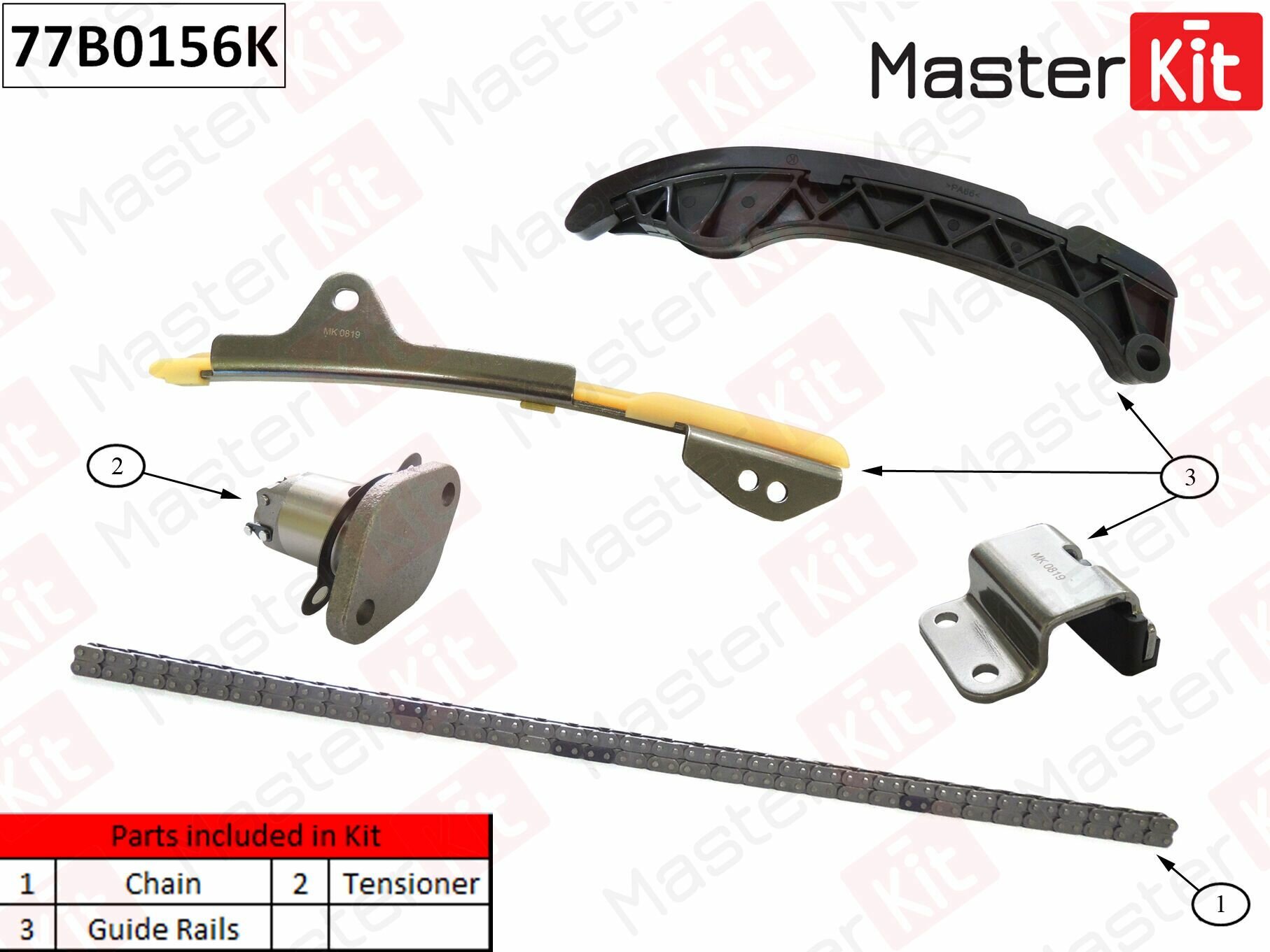 Комплект Цепи Грм Toyota 1Zr-Fae,1Zr-Fe (MASTERKIT 77B0156K)