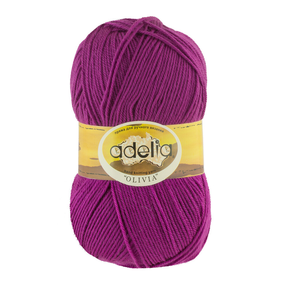 Пряжа Adelia "OLIVIA" 60% акрил, 40% шерсть 5 шт. х 100 г 250 м 10 м №24 сиреневый