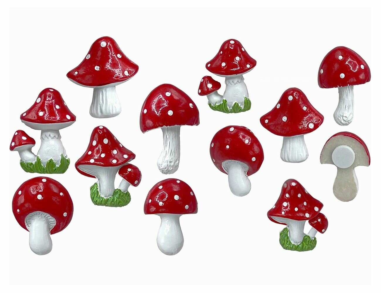 Набор для декорирования веселые мухоморчики, на липучке, 4 см, 12 шт, Breitner 59-0020