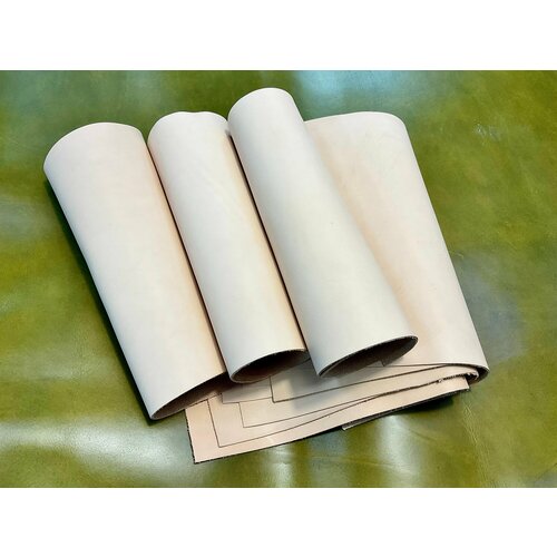 Кожа натуральная растительного дубления премиум в листах А3, толщина 1,8-2,1 мм - от 2 штук