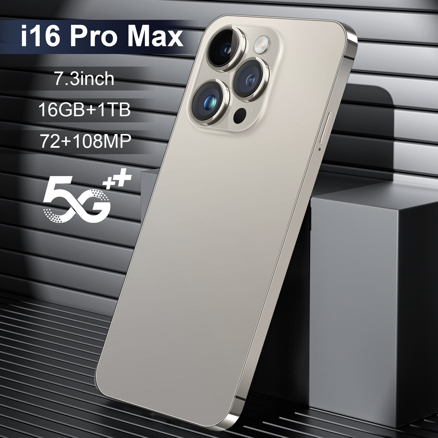 Смартфон i16 Pro Max 7,3» Капсульный экран 16/1TB Android Dual SIM Dual Standby Игровой подарок фиолетовый — фото 1