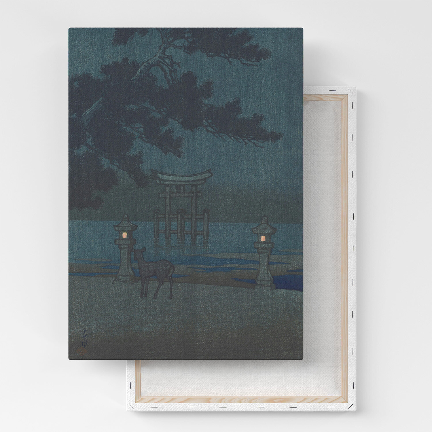 Картина на холсте, репродукция / Хасуй Кавасэ - Misty Night / Размер 60 x 80 см