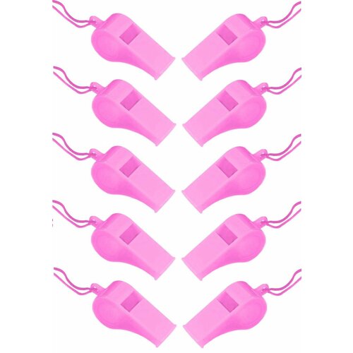 Свисток спортивный судейский Estafit (комплект 10 шт), пластик, розовый