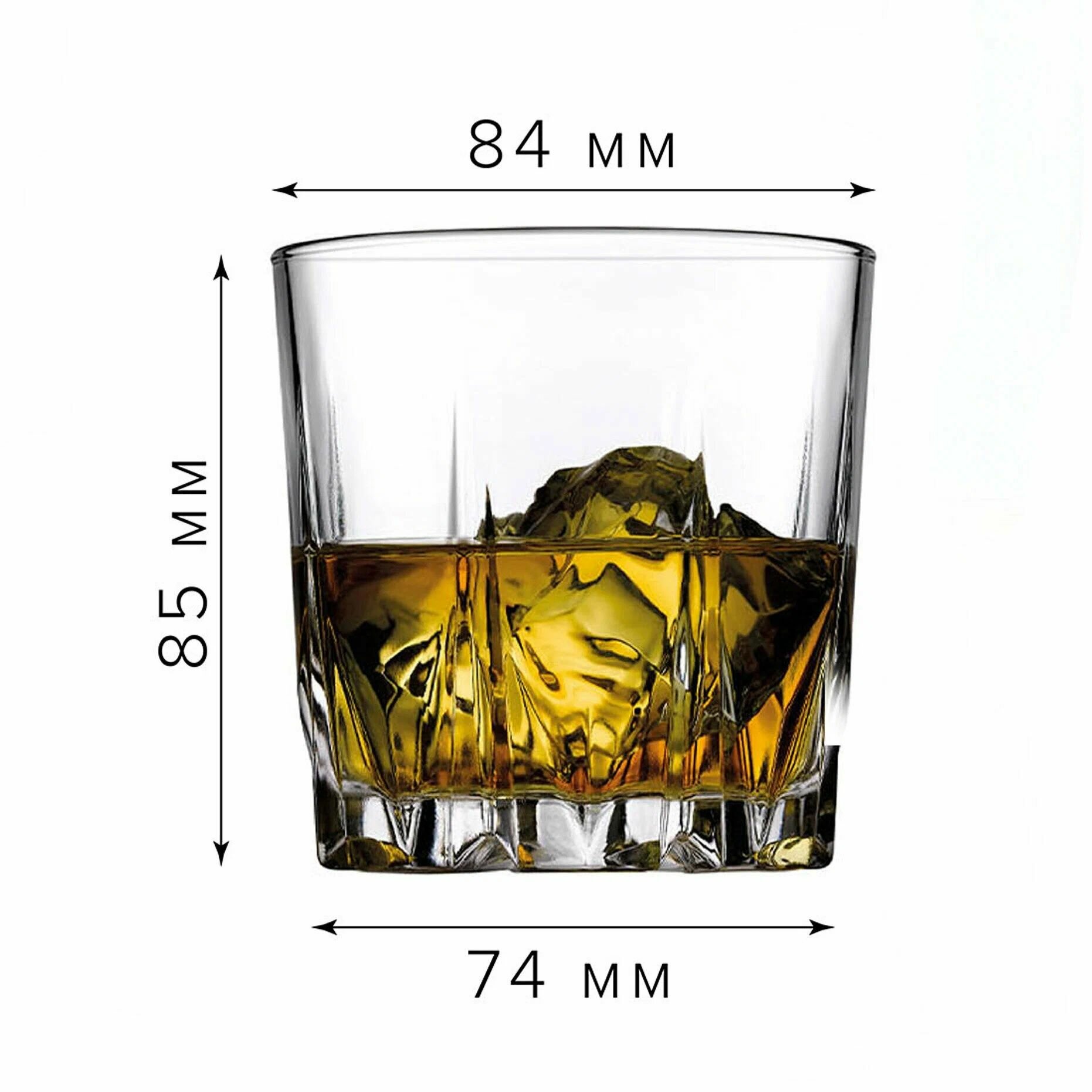 Набор стаканов Pasabahce "Karat", стекло, прозрачные, для виски, 300мл, 6шт — фото 1