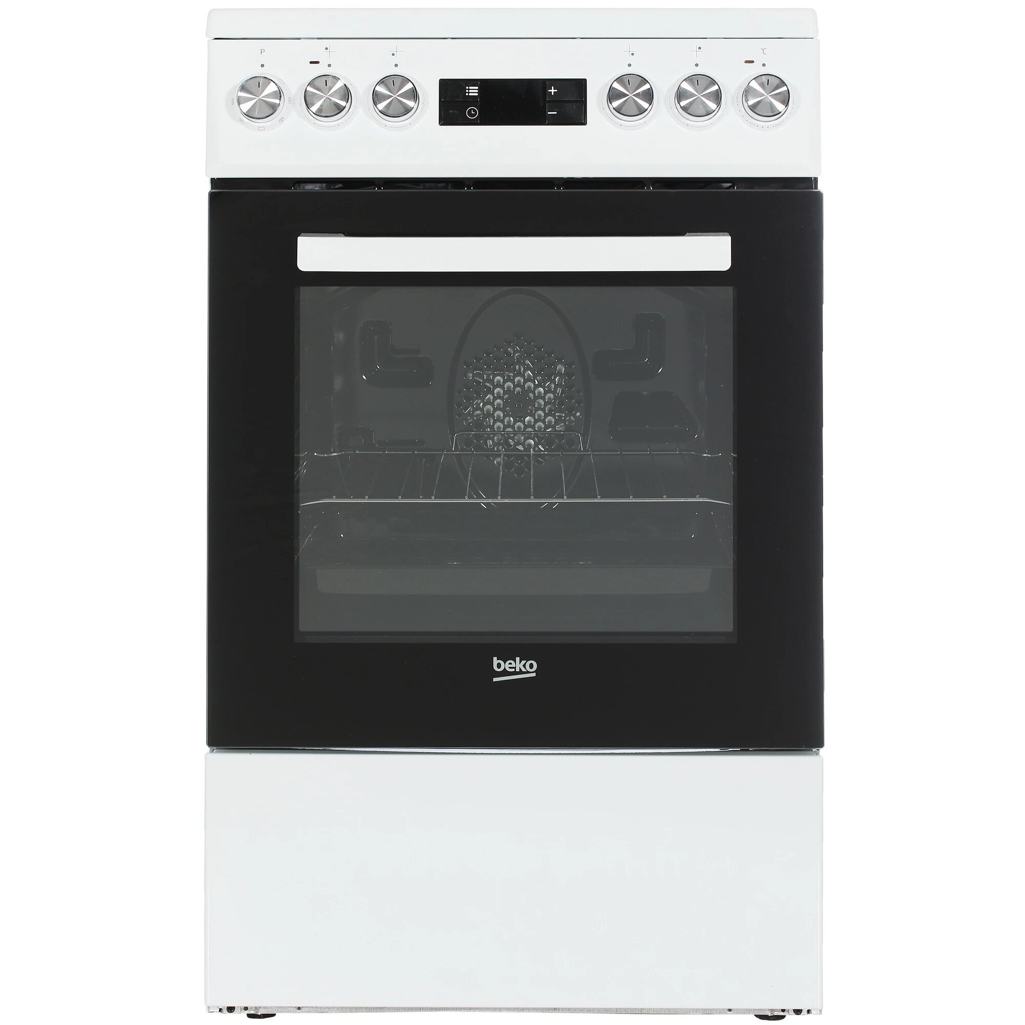 Электрическая плита Beko FSM57300GW, 4 конфорки, духовка с грилем, 50x60 см, белая