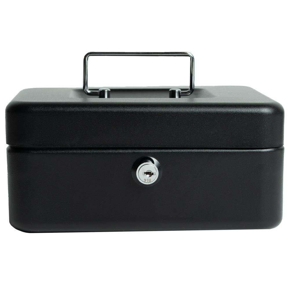 Кэшбокс ключевой замок 200х160х90 мм черный — фото 1