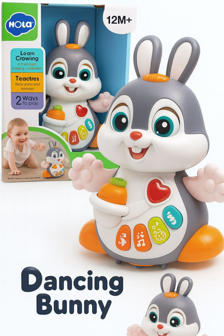 Интерактивная игрушка для детей танцующий кролик с музыкой и светом