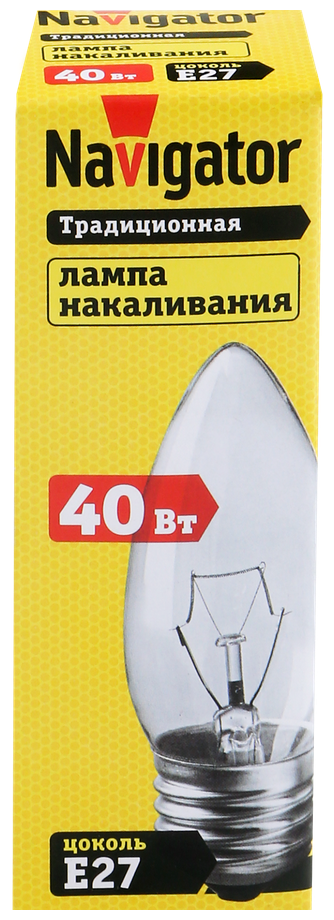 94328 NI-B-40-230-E27-CL лампа накал. Упаковка (10 шт.) Navigator - фото №3