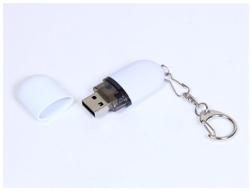 Каплевидная пластиковая флешка для нанесения логотипа (64 Гб / GB USB 2.0 Белый/White 015 флеш накопитель SUPERTALENT BP OEM)