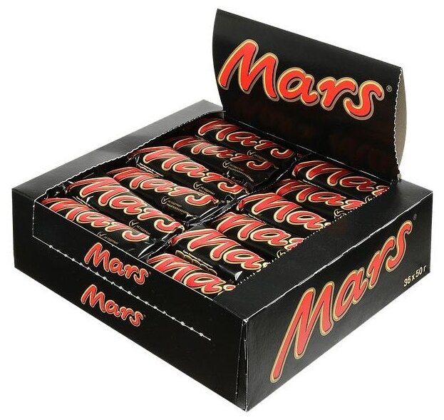 Батончик Mars с нугой и карамелью, 50 г, коробка, 36 шт.