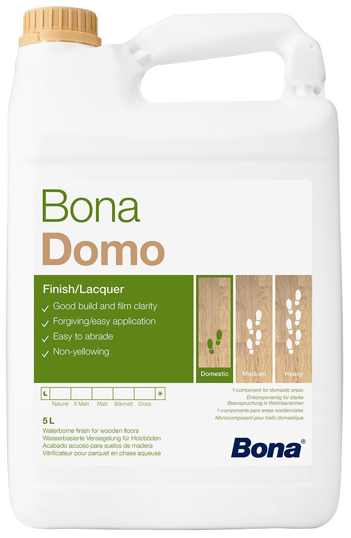 Паркетный лак Bona Domo 1K, (5.00л.) матовый