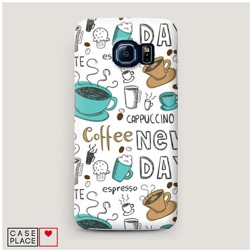 фото Чехол пластиковый samsung galaxy s7 coffee new day case place