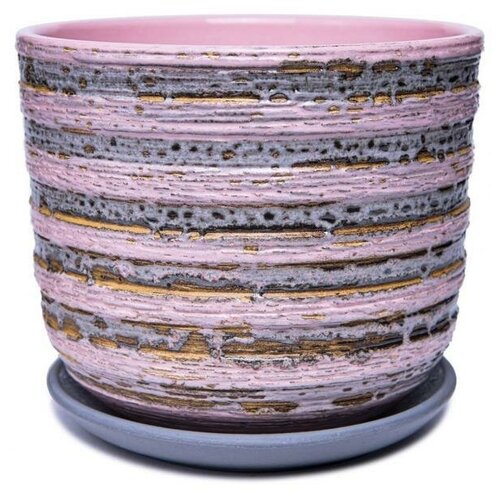 Горшок Кукушка керамический розовый д15 см