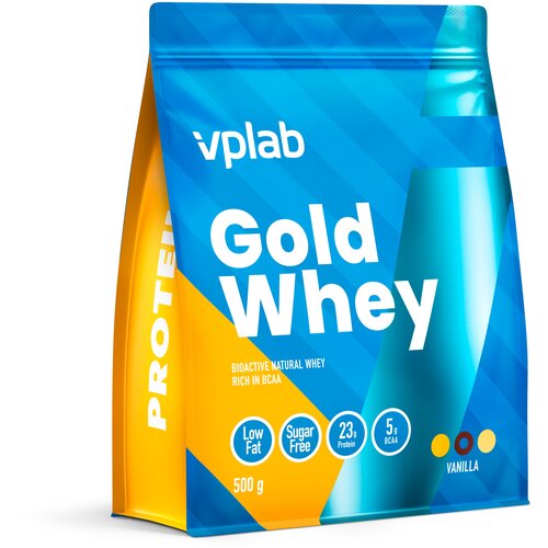 Сывороточный протеин / VPLAB / Gold Whey / 500 g / Vanilla сывороточный протеин и l лейцин vplab gold whey рост мышечной массы и восстановление 500 г шоколад синий